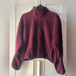 Old Navy Loose Sherpa Quarter-Zip Pullover